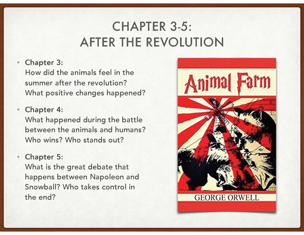 Assignment Due 6/21: Read Chapters 3-5 of Animal Farm by George Orwell